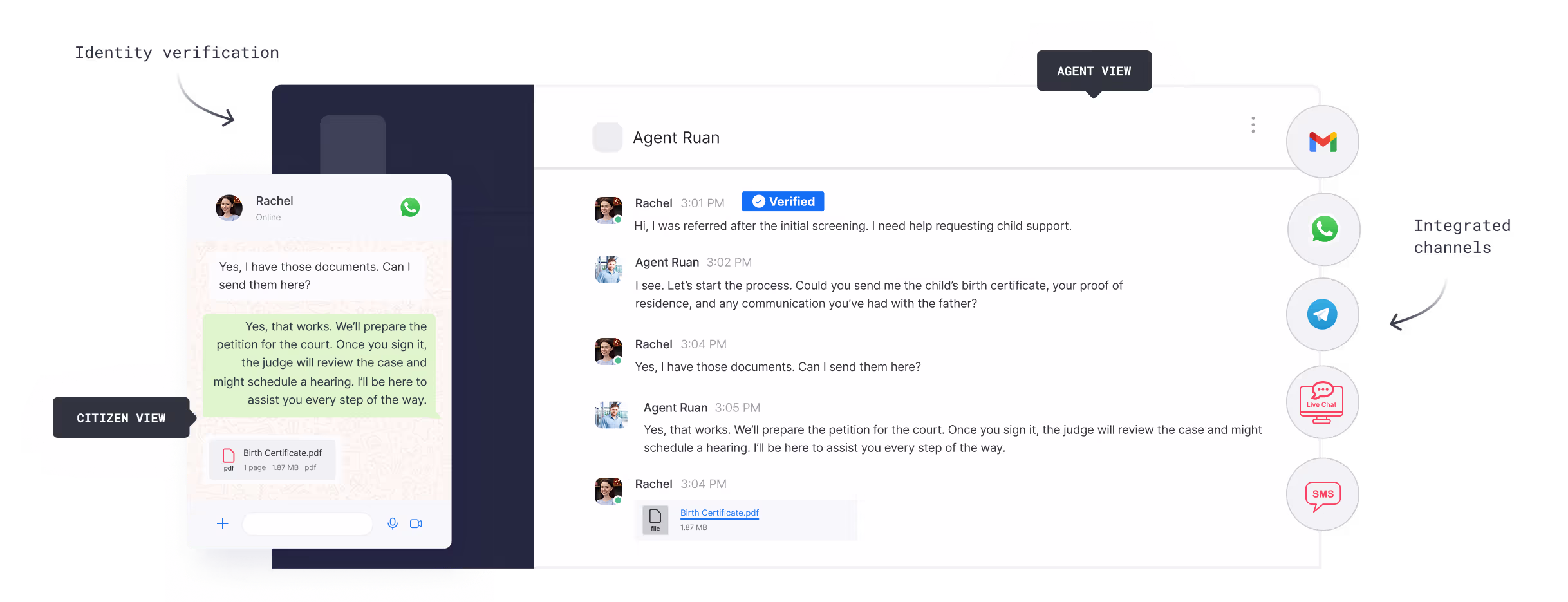 Customer conversations centralized in Rocket.Chat across multiple channels