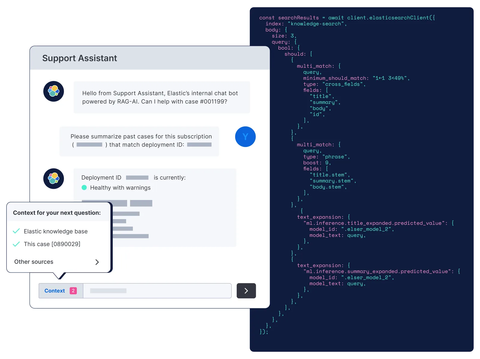 Application de recherche et assistance conversationnelle alimentée par Elasticsearch